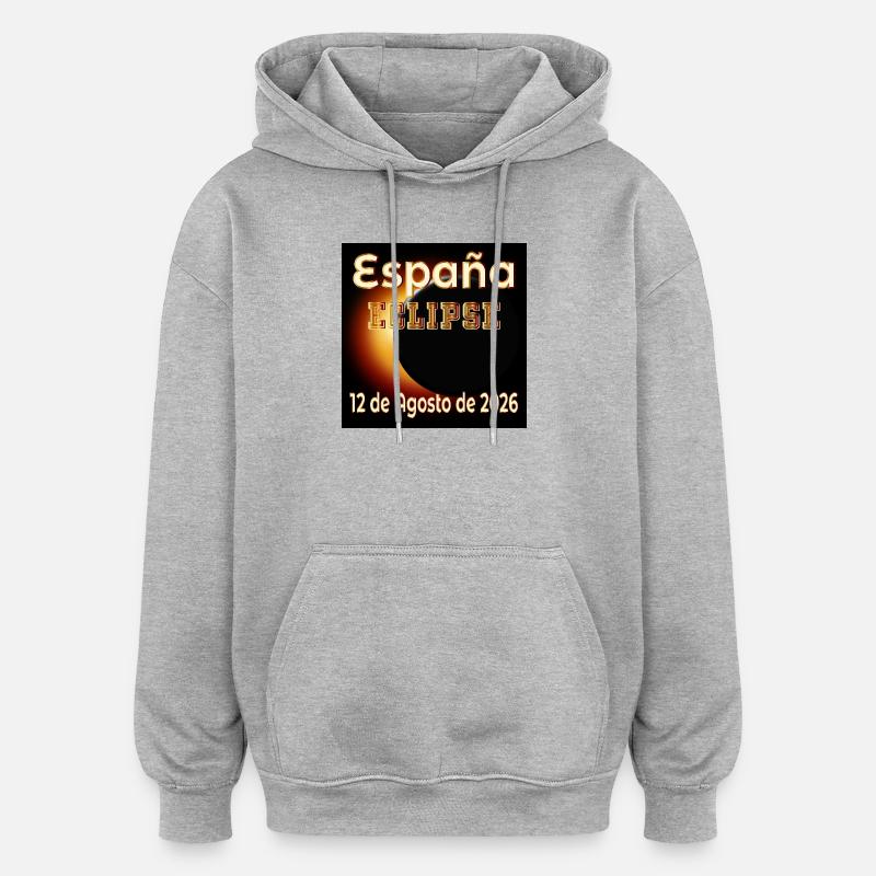 Observation des éclipses en Espagne - Sweat à capuche oversize unisexe - gris chiné