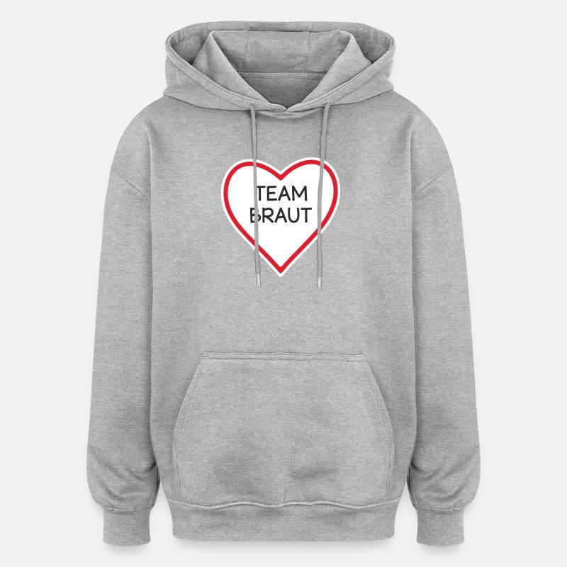 HerzTeam Brautdesign - Oversized Unisex Hoodie - Grau meliert