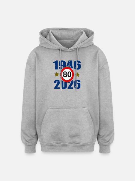 80th anniversary 1946–2026 - Oversized Unisex Hoodie - heather grey