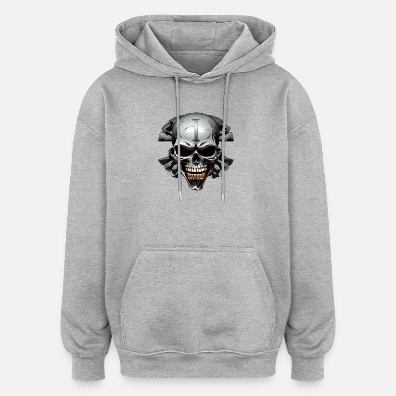 Ischadel dans un cercle rocheux - Sweat à capuche oversize unisexe - gris chiné
