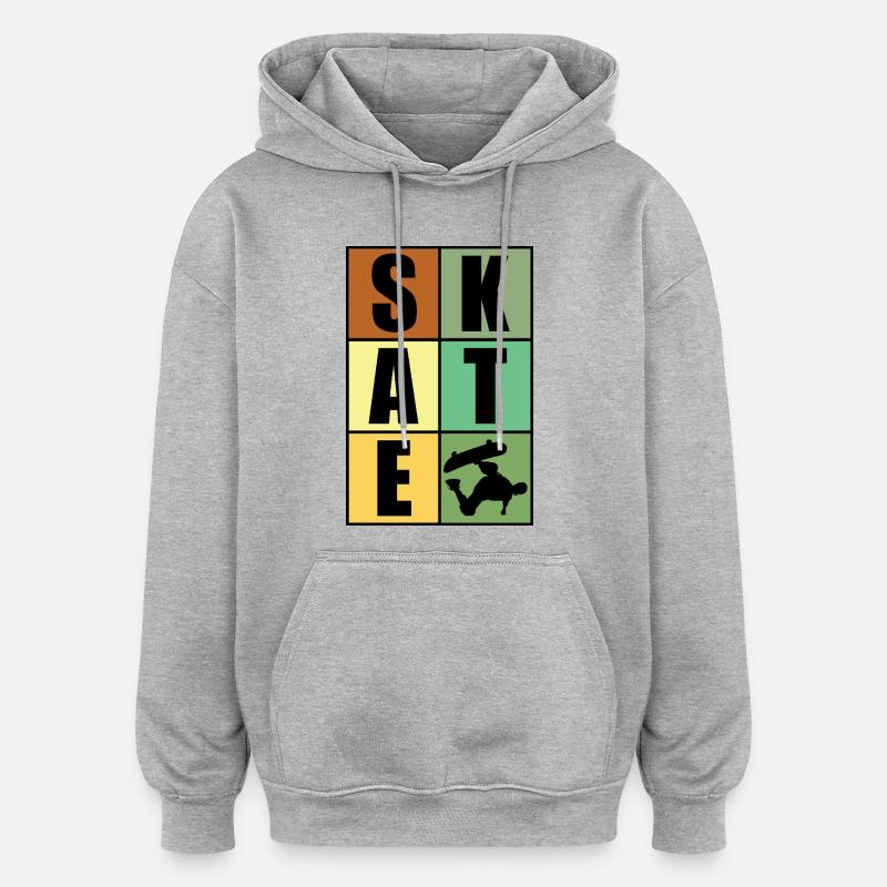 skate skateboard - Sweat à capuche oversize unisexe - gris chiné