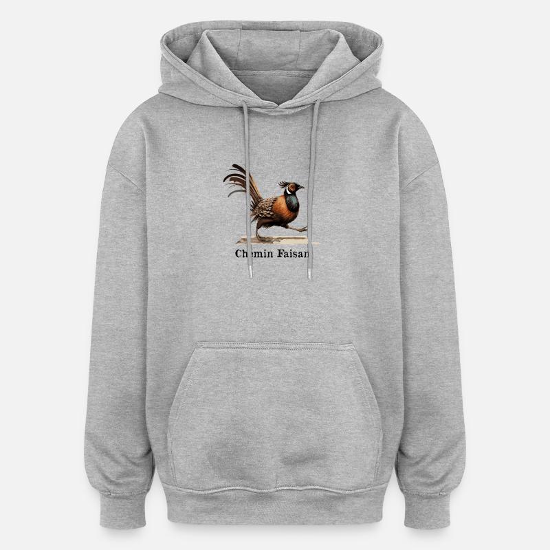 PHEASANT PATH! - Oversized Unisex Hoodie - heather grey