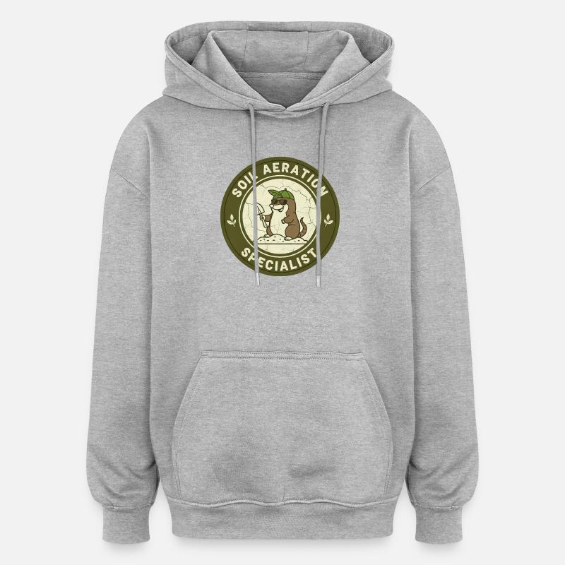 Mole Soil Conditioner Horticulture Self-Sufficiency - Oversized Unisex Hoodie - heather grey