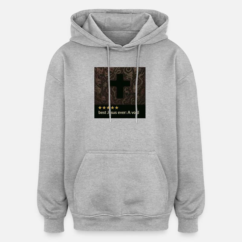 Croix dans le Vide Sombre - Sweat à capuche oversize unisexe - gris chiné