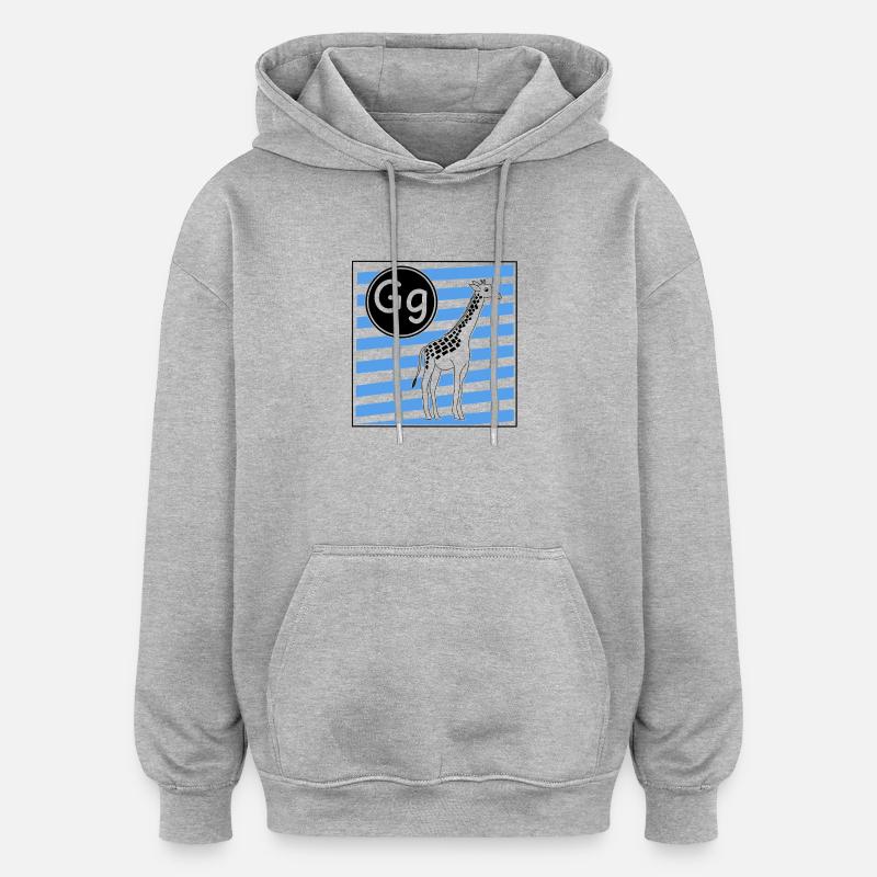 G pour girafe - Sweat à capuche oversize unisexe - gris chiné