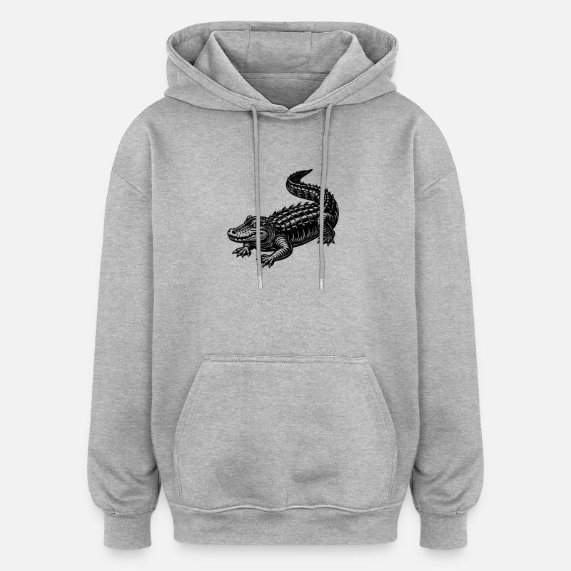 Alligator - Sweat à capuche oversize unisexe - gris chiné