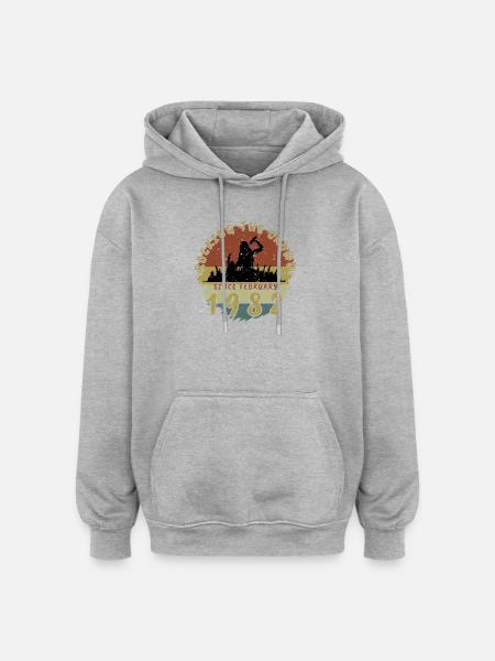 44th Birthday Rocking the crowd SNG 02/1982 - Oversized Unisex Hoodie - heather grey