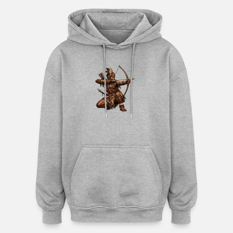 Chasseurs à l’arc de la nature - Sweat à capuche oversize unisexe - gris chiné