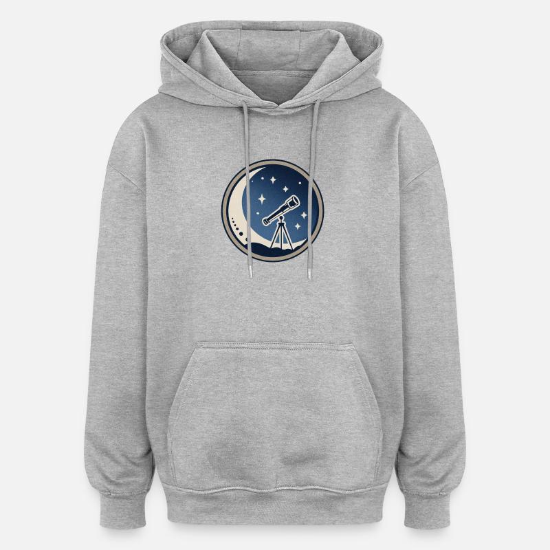 Astronomie et fascination pour l’univers infini - Sweat à capuche oversize unisexe - gris chiné