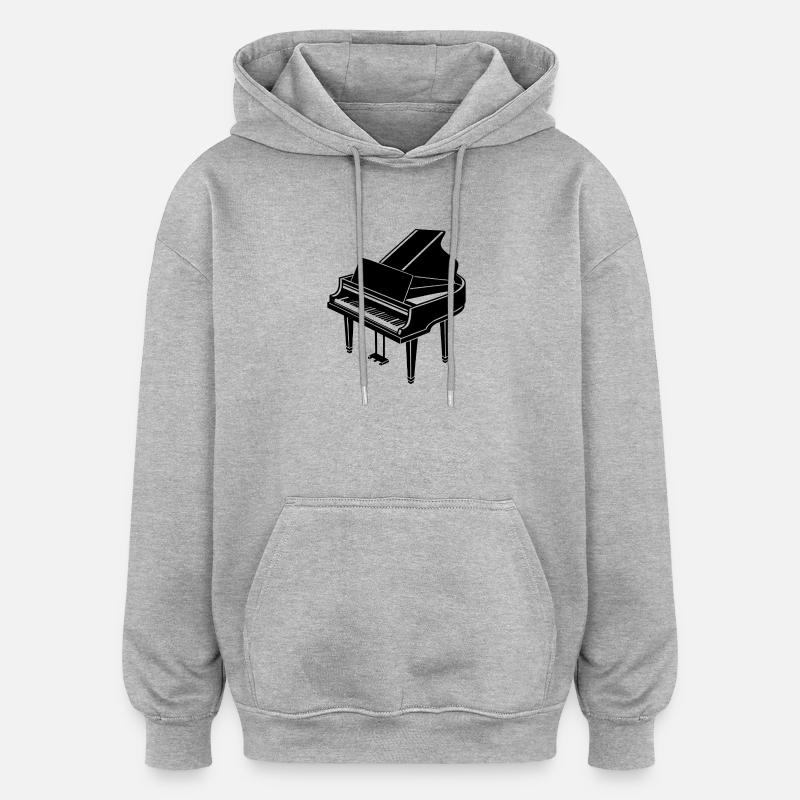 Plan - Sweat à capuche oversize unisexe - gris chiné