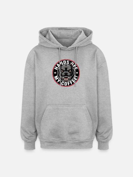 Hold My Coffee Dog Motif - Oversized Unisex Hoodie - heather grey