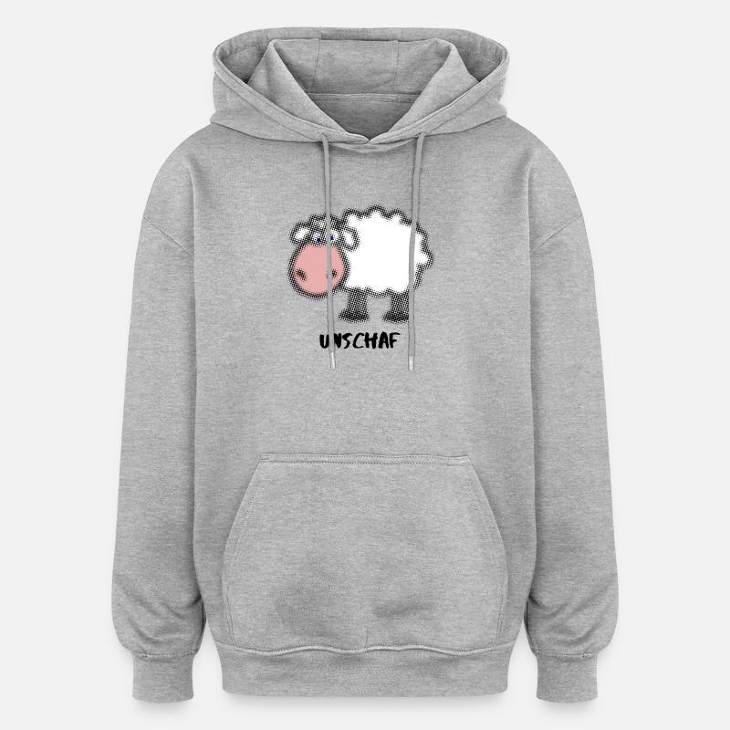 Mouton - Sweat à capuche oversize unisexe - gris chiné