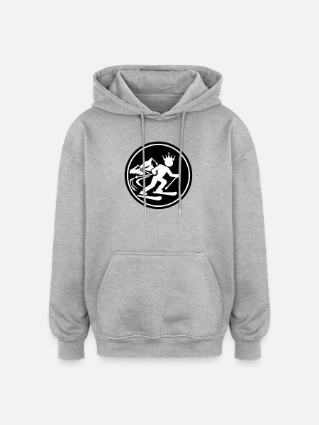 Ski King Skiing - Oversized Unisex Hoodie - heather grey
