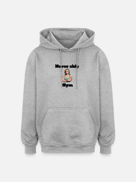 Starke Fitnessheldin Illustration - Oversized Unisex Hoodie - Grau meliert