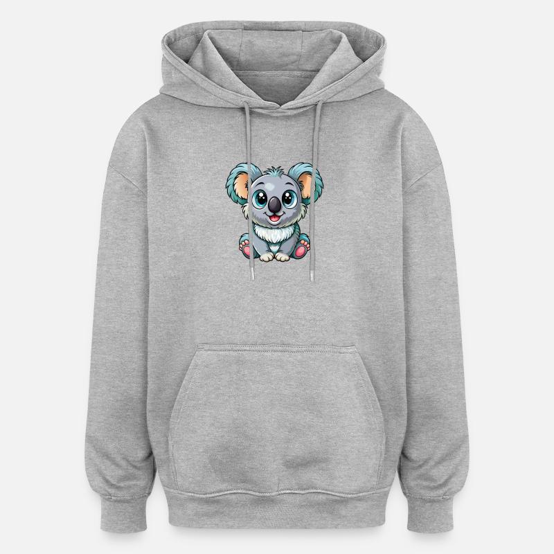 Bébé koala - Sweat à capuche oversize unisexe - gris chiné