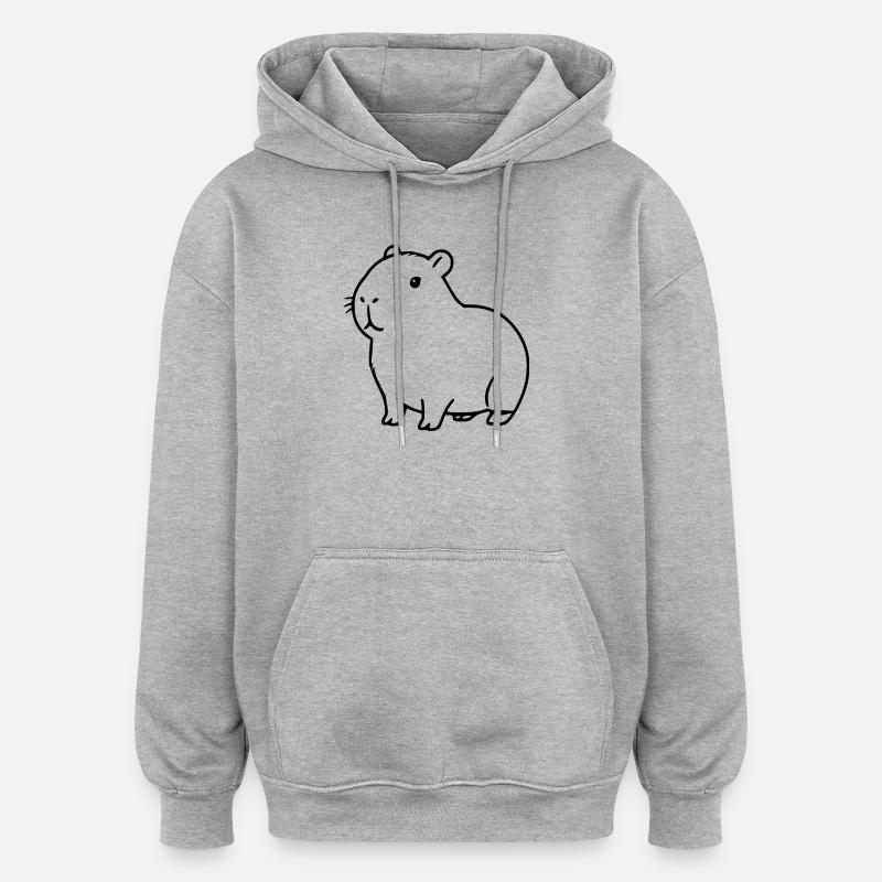 Capybara capybara black - Oversized Unisex Hoodie - heather grey