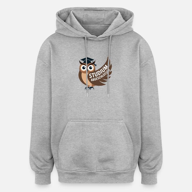 Eule - Studies completed - Oversized Unisex Hoodie - heather grey