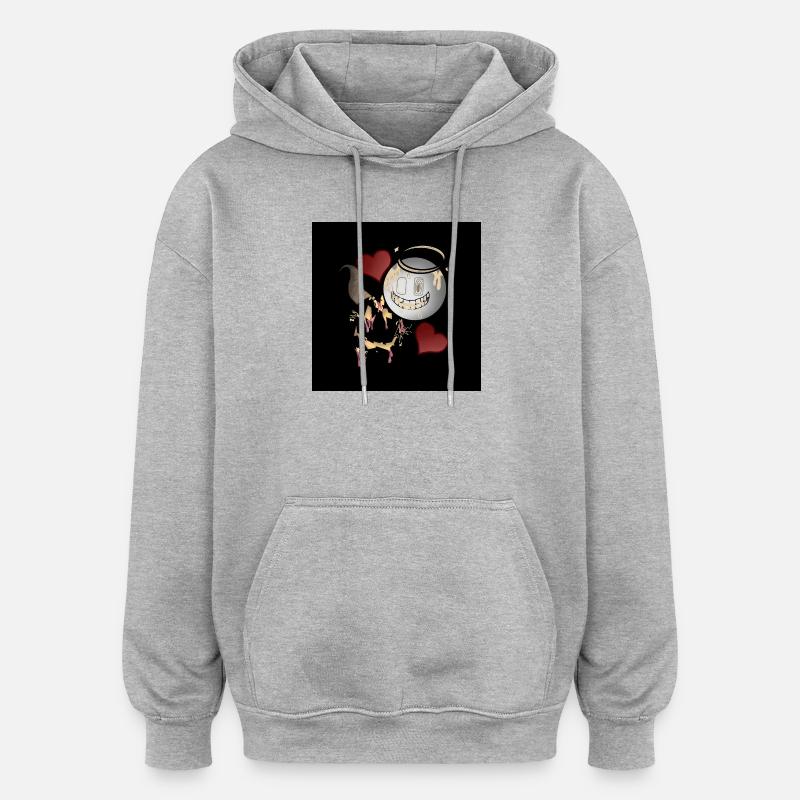 Conception d’Anges et Diables - Sweat à capuche oversize unisexe - gris chiné