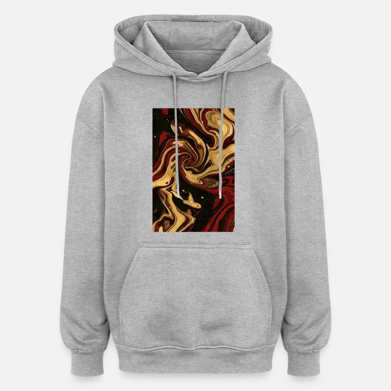 Abstrakt Deutschland Fluid Art Teil 2. - Oversized Unisex Hoodie - Grau meliert