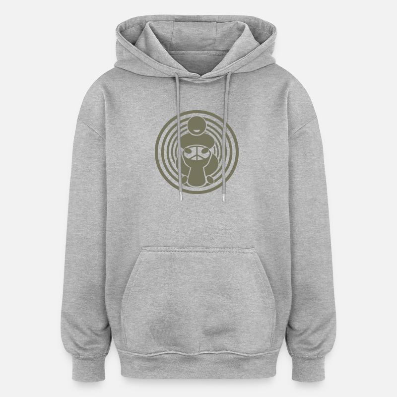 Joueur de djembée - Sweat à capuche oversize unisexe - gris chiné