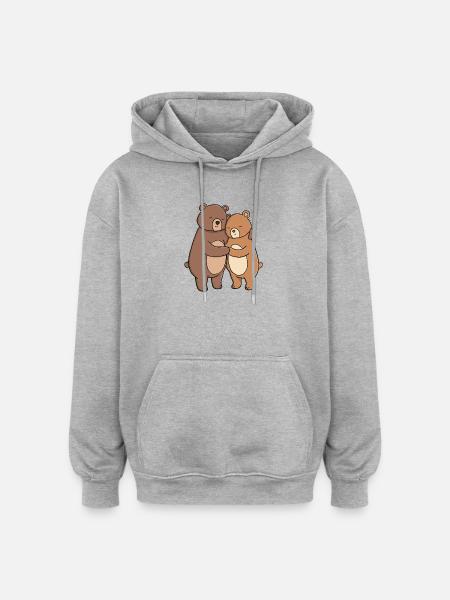 Süße, kuschelige Bären - Oversized Unisex Hoodie - Grau meliert