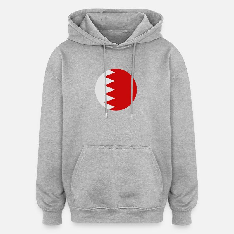 Drapeau rond de Bahreïn - Sweat à capuche oversize unisexe - gris chiné
