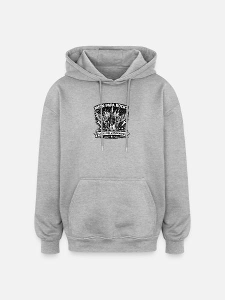 My Daddy Rocks – Rockvater Shirt - Oversized Unisex Hoodie - heather grey