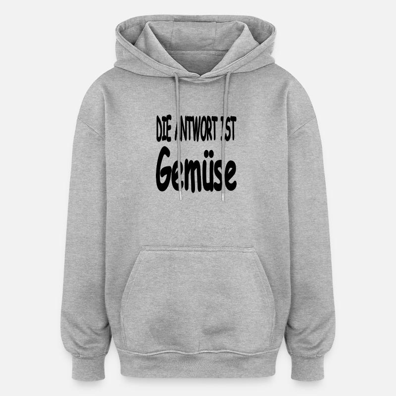 Légume - Sweat à capuche oversize unisexe - gris chiné