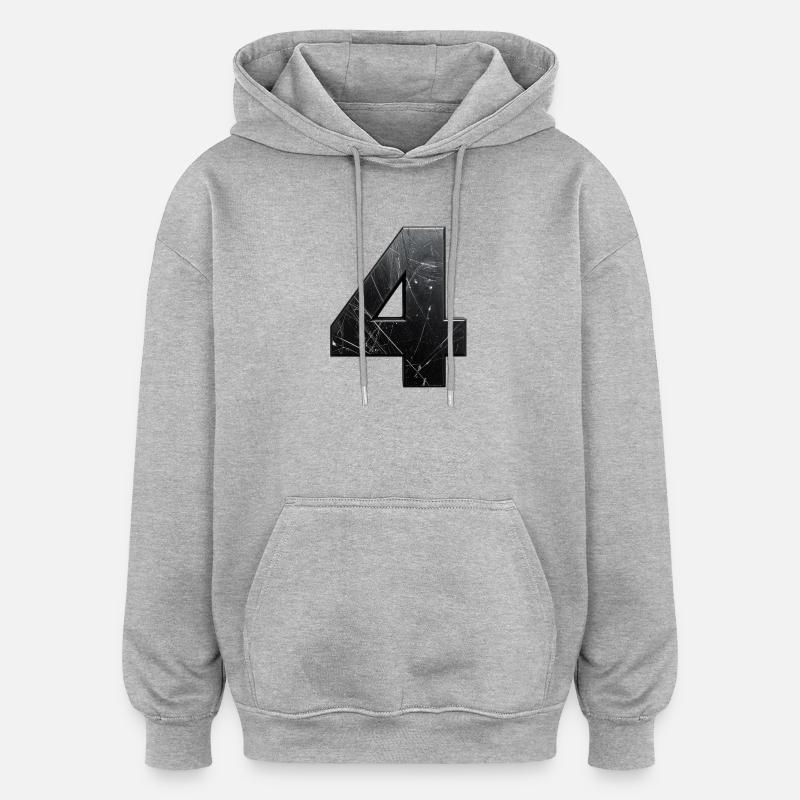 Texture de rayures en quatre métaux - Sweat à capuche oversize unisexe - gris chiné