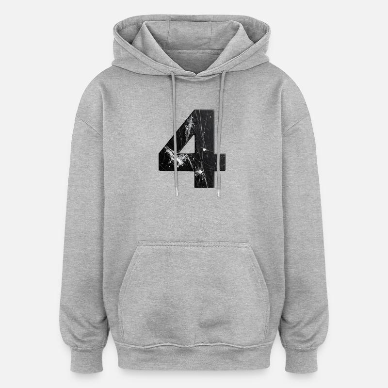Black four-scratch pattern - Oversized Unisex Hoodie - heather grey