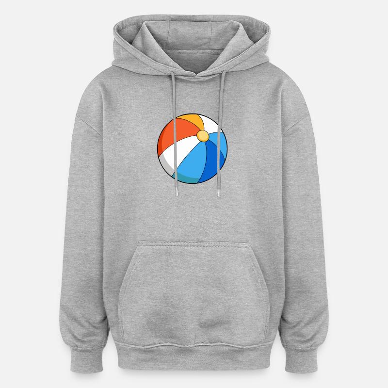 Ballon de plage - Sweat à capuche oversize unisexe - gris chiné