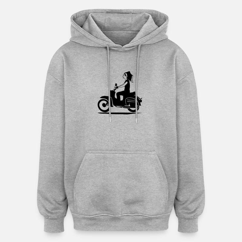DELNJOSERBOWKA - MOBYL - Sweat à capuche oversize unisexe - gris chiné