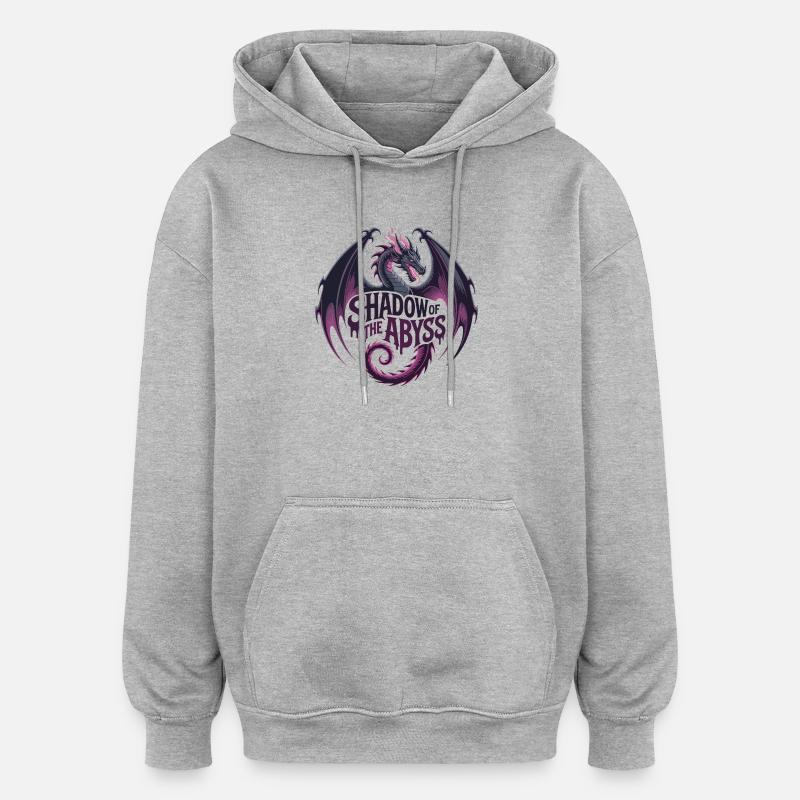 L’Ombre du Dragon de l’Abîme - Sweat à capuche oversize unisexe - gris chiné