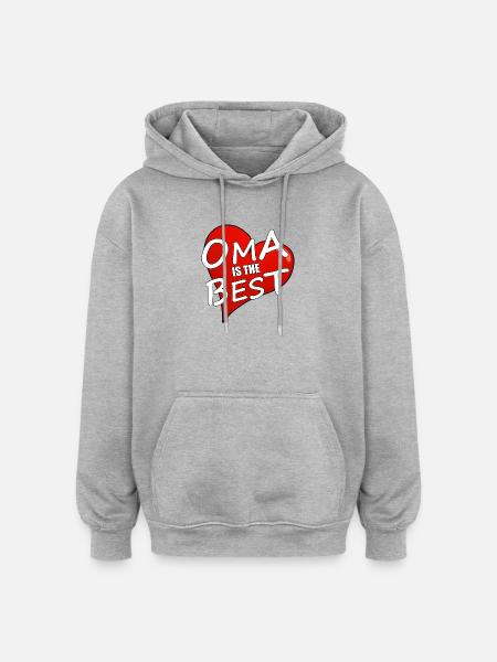 GRANDMA IS THE BEST - Oversized Unisex Hoodie - heather grey