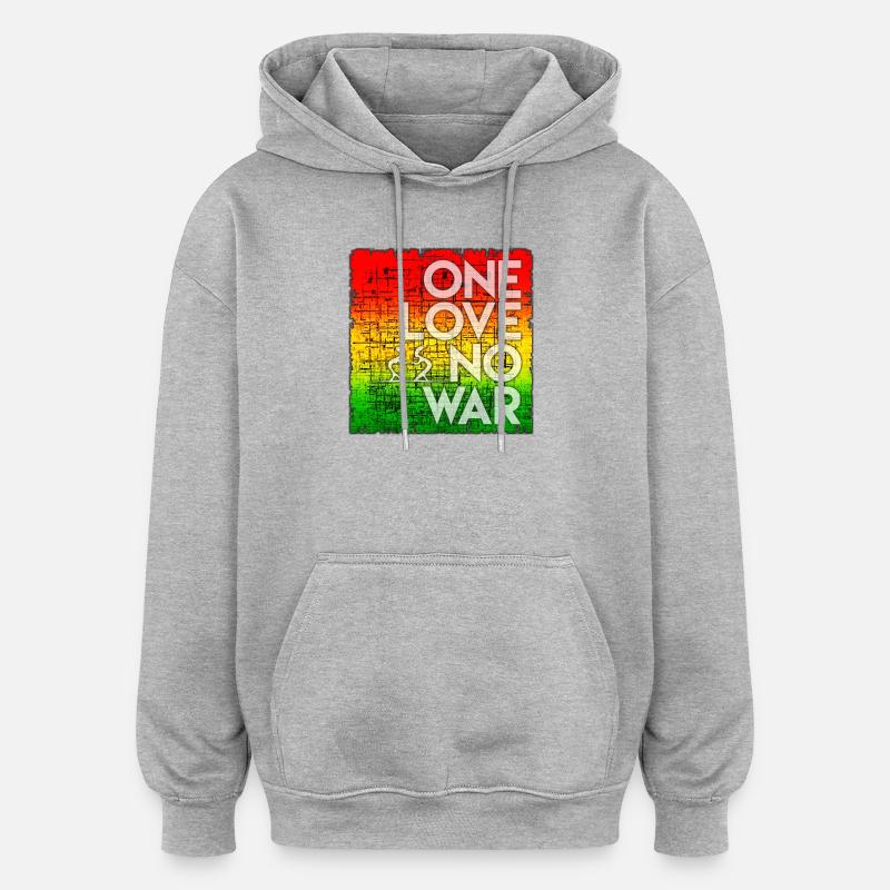 Un Amour Sans Guerre Arc-En-Ciel - Sweat à capuche oversize unisexe - gris chiné