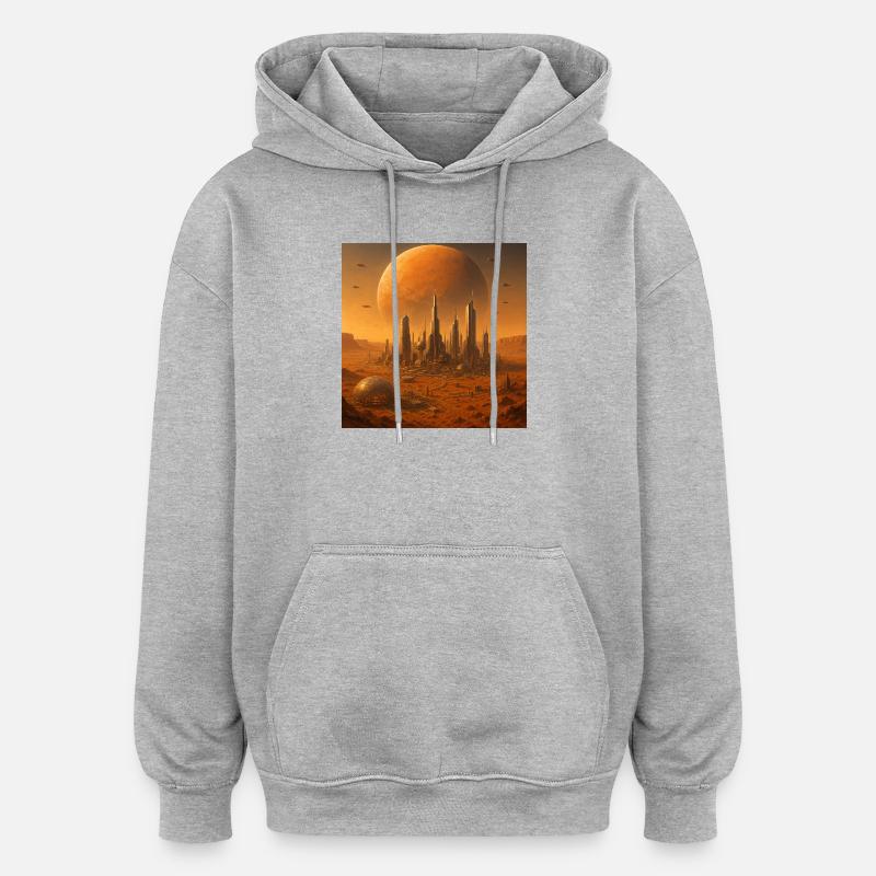 RockyZoo65 - Sweat à capuche oversize unisexe - gris chiné