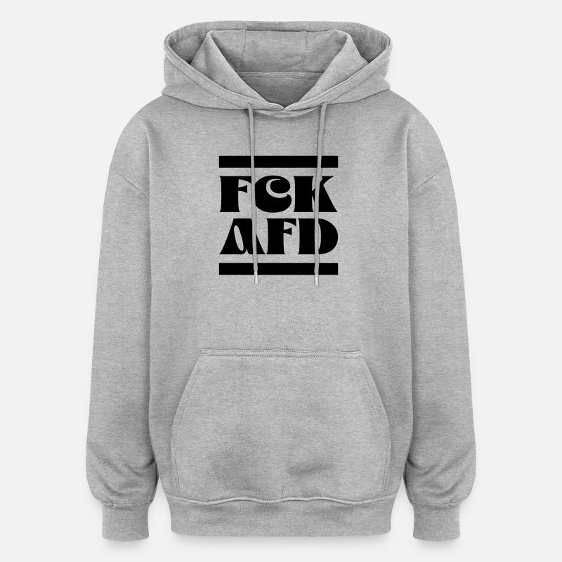 FCK AfD - Oversized Unisex Hoodie - heather grey