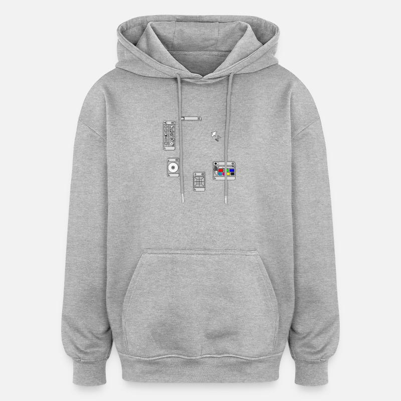 DEVISE - Sweat à capuche oversize unisexe - gris chiné