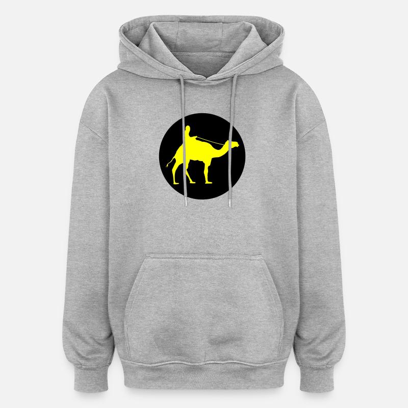 camel_ride_02 - Sweat à capuche oversize unisexe - gris chiné