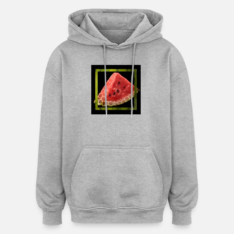 Pastèque abstraite - Sweat à capuche oversize unisexe - gris chiné