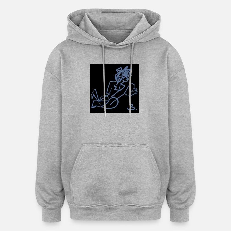 ART. PERSONNE. PERSONNAGE. MESSAGE. CITATIONS - Sweat à capuche oversize unisexe - gris chiné