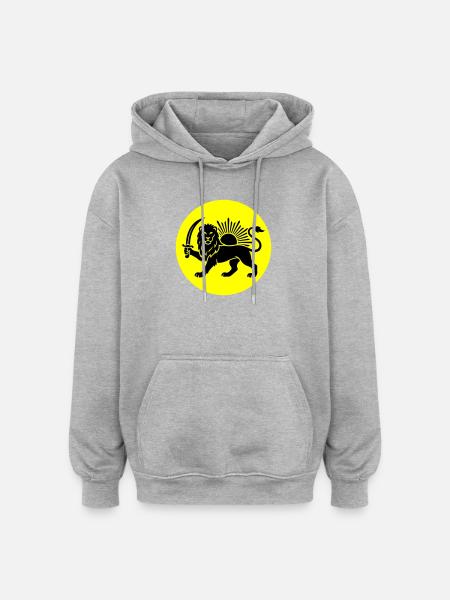 Löwe Persien Iran Symbol - Oversized Unisex Hoodie - Grau meliert