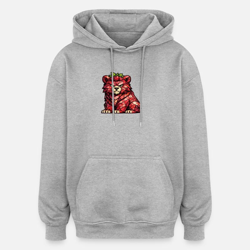 Raspberry Bear Cubism Version - Oversized Unisex Hoodie - heather grey