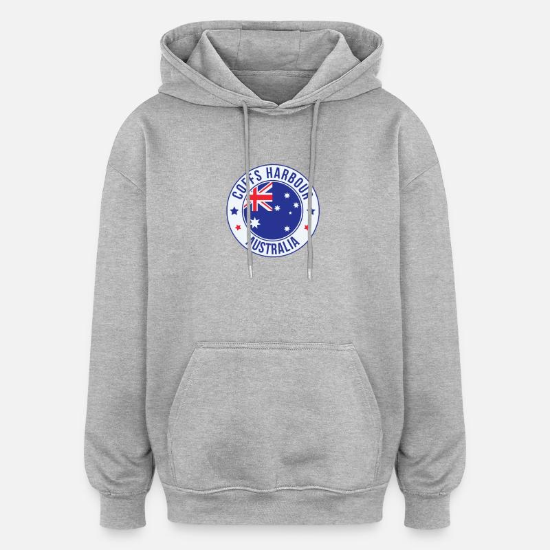 Coffs Harbour Australien-Abzeichen - Oversized Unisex Hoodie - Grau meliert