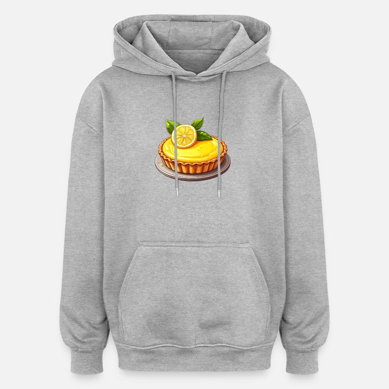 Kuchen mit Zitrone - Oversized Unisex Hoodie - Grau meliert
