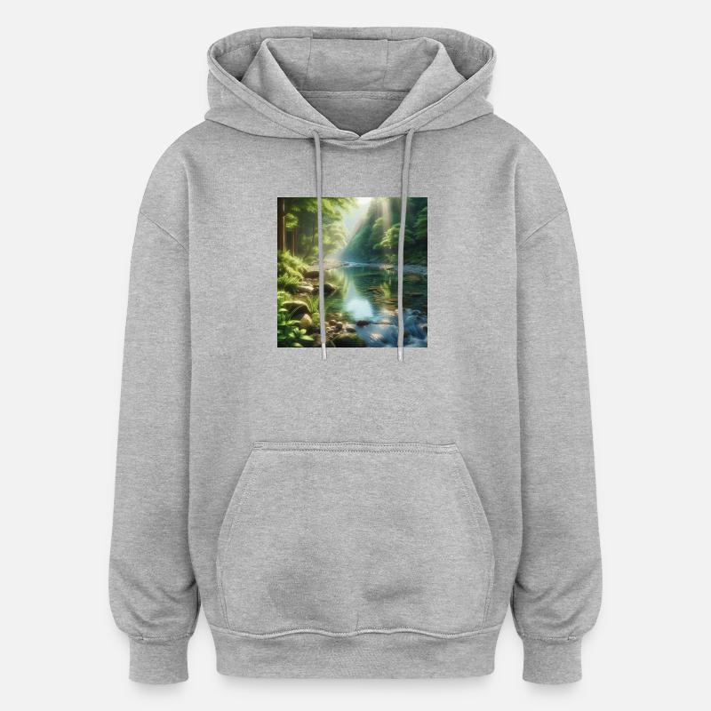 Silence Skogsbäck - Sweat à capuche oversize unisexe - gris chiné