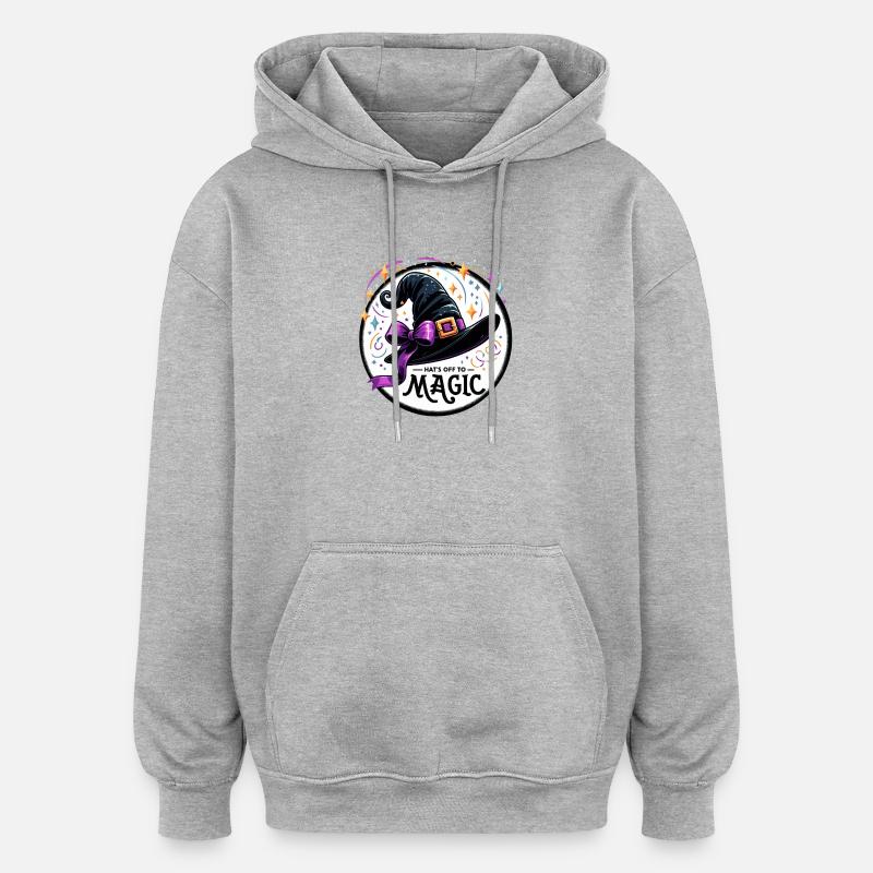 Witch Hat Magic Illustration - Oversized Unisex Hoodie - heather grey