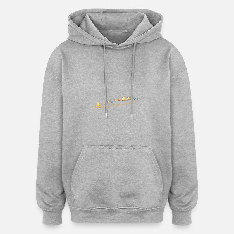 Solar-System - Oversized Unisex Hoodie - Grau meliert