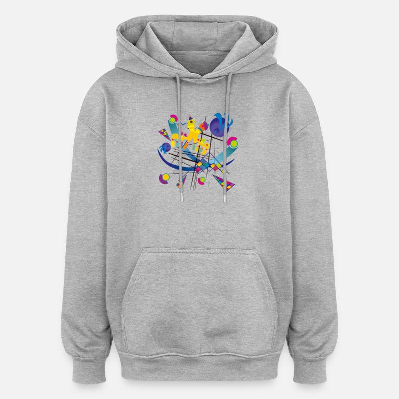 Tragbare Kunst - Visual symphony - Oversized Unisex Hoodie - Grau meliert