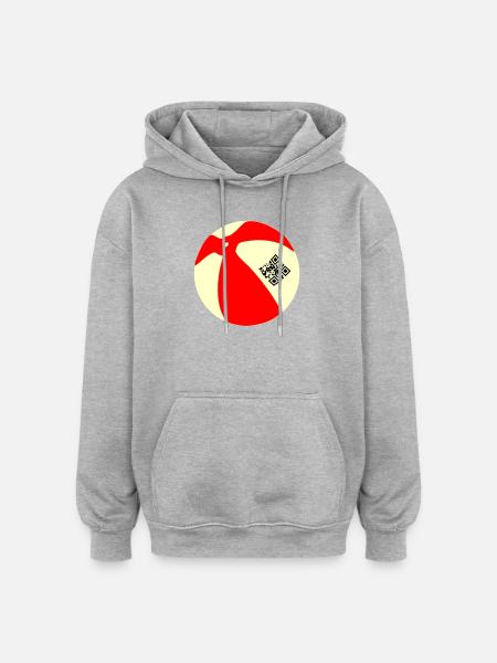 Ball QR - Oversized Unisex Hoodie - heather grey